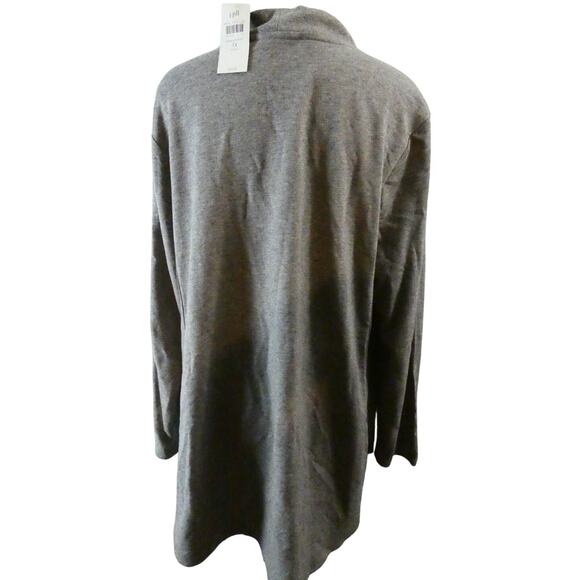 Pure Jill Women's 1X Tunic Blouse Gray Pockets Mock Neck NWT - Picture 4 of 5